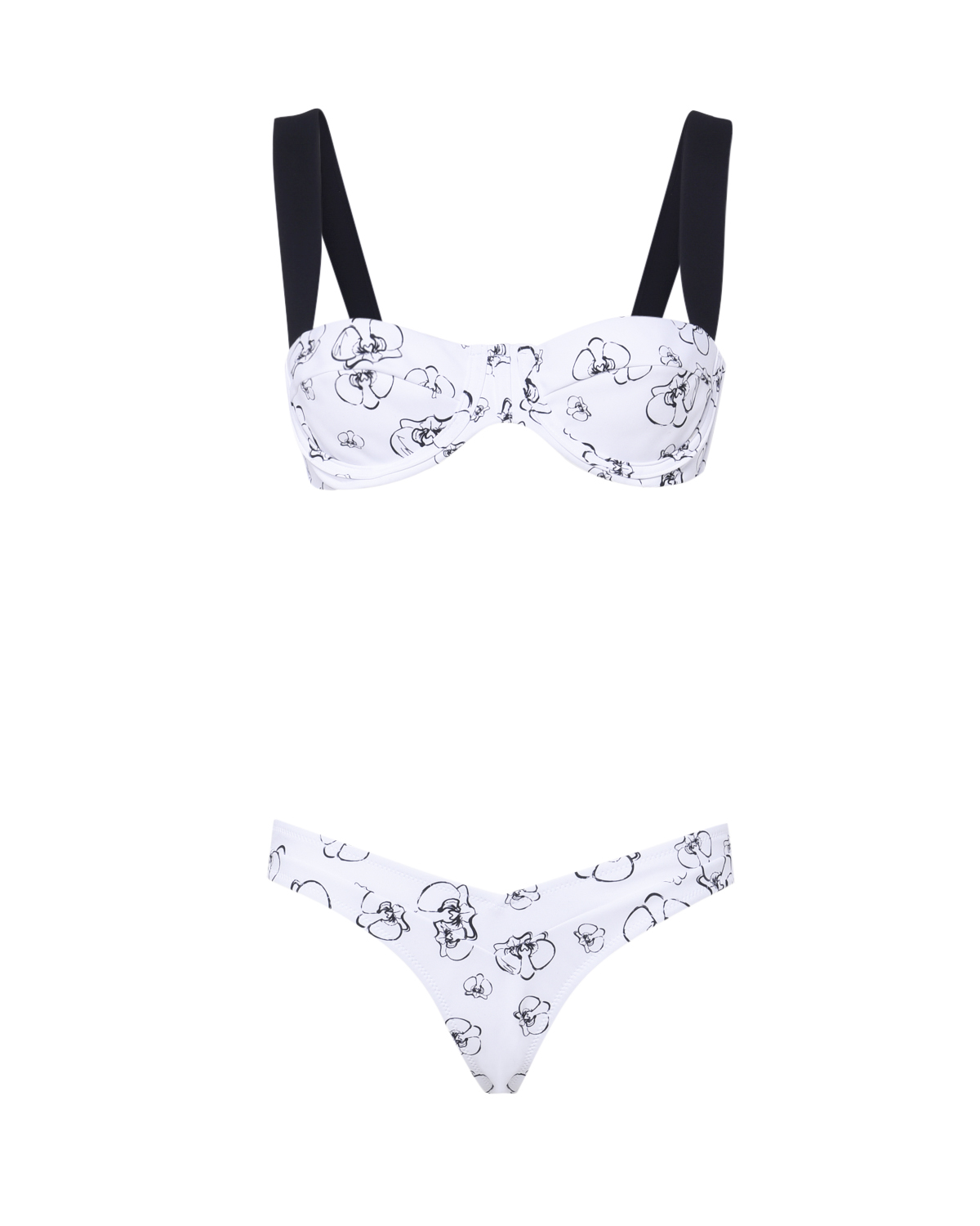 Genny Orchid-patterned Bikini In White