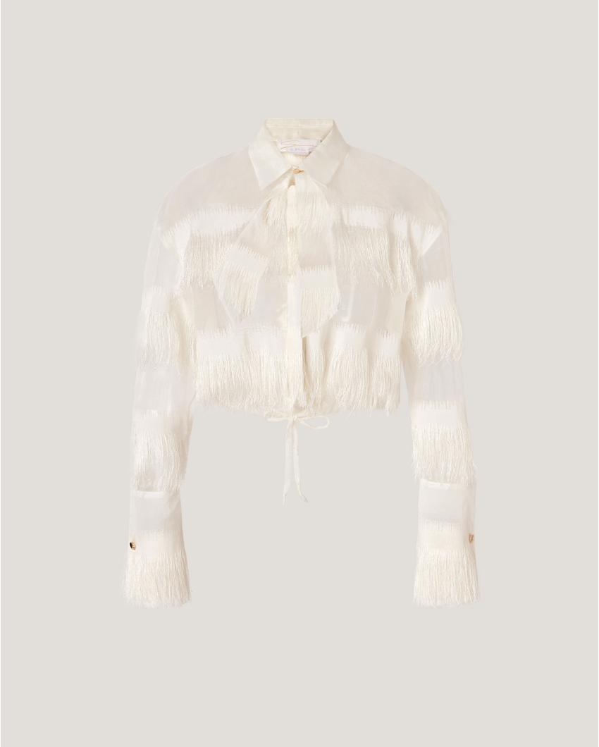 Camicia con frange e lavallière