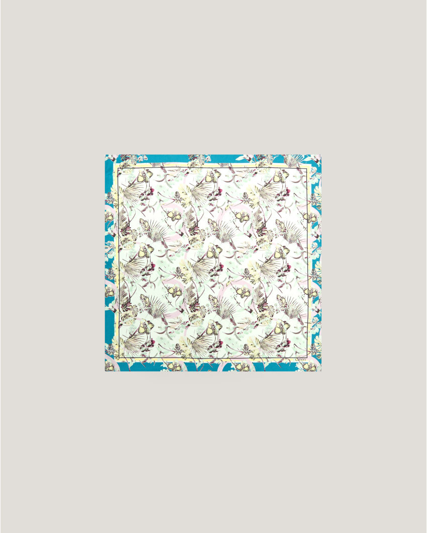 Jungle Orchids mini silk scarf