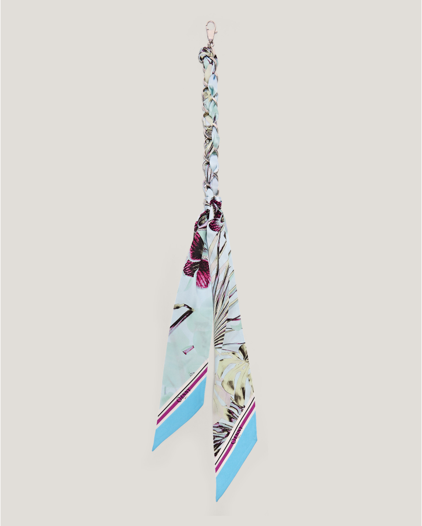 Jungle Orchids silk scarf charm