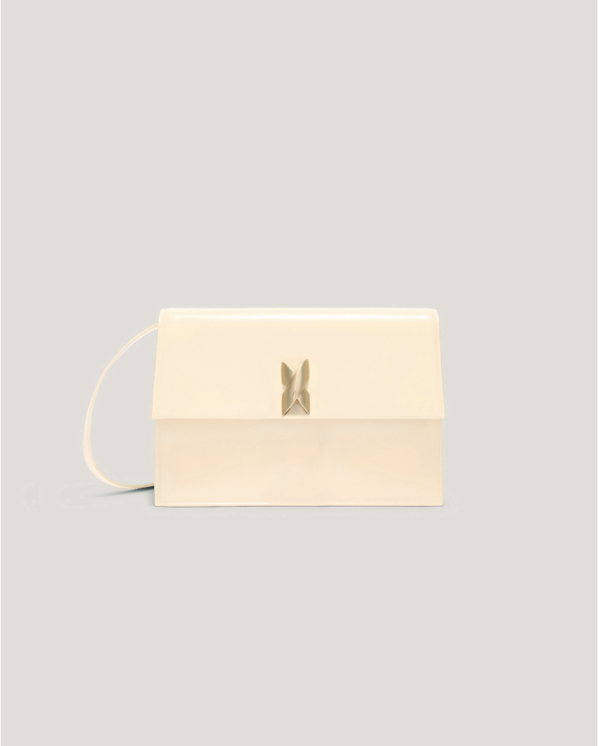 Medium shoulder bag with X clousure