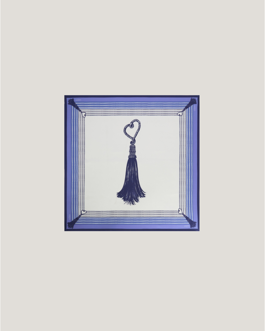 Silk scarf with tassel