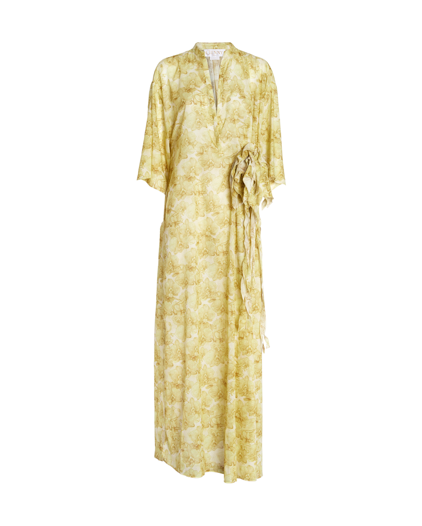 Flower Jungle Muslin Kaftan Dress
