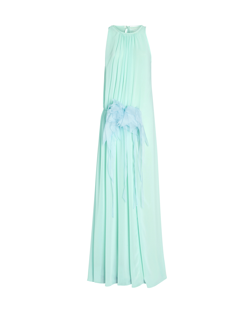 Long dress with side flower