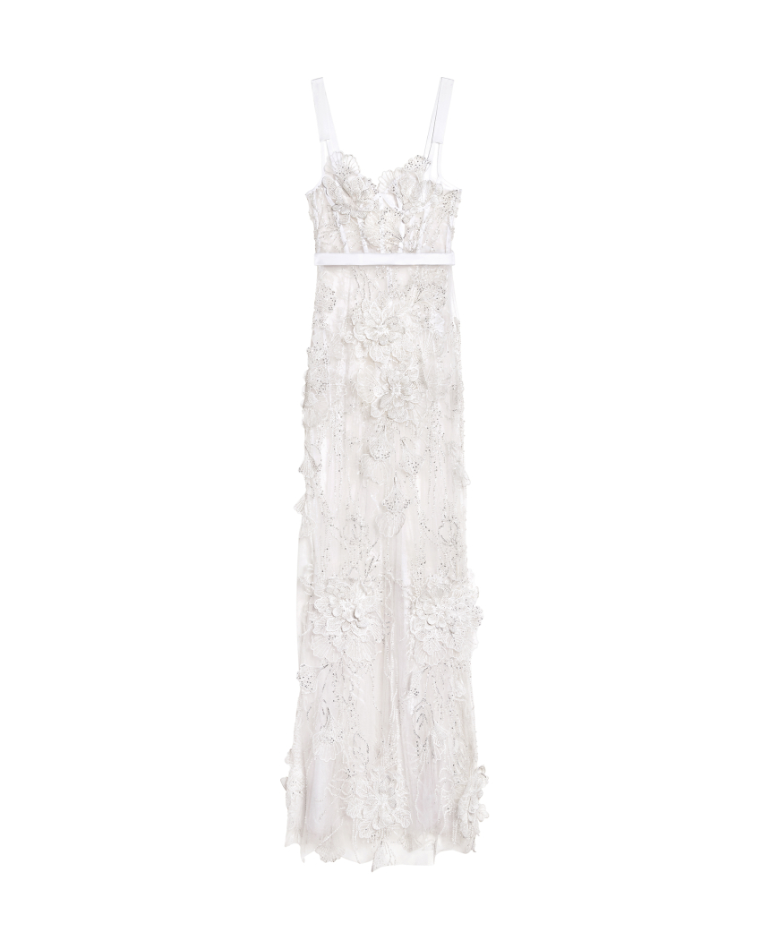 Tulle dress with 3D flowers