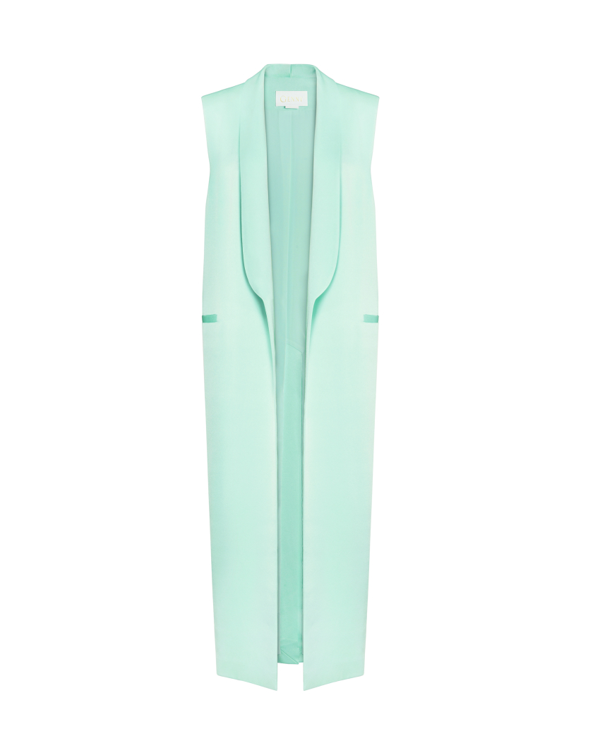 Long shawl-collar gilet
