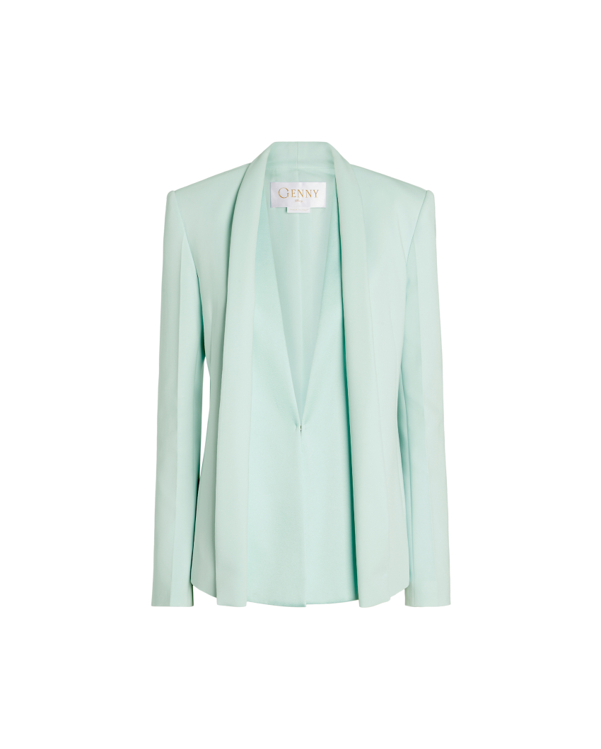 Blazer with scarf-inspired motif