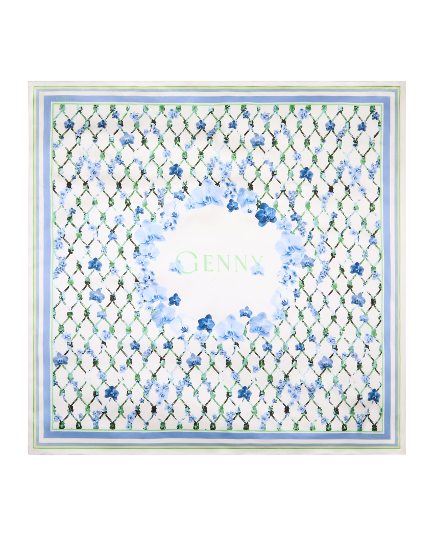 Silk scarf with logo print