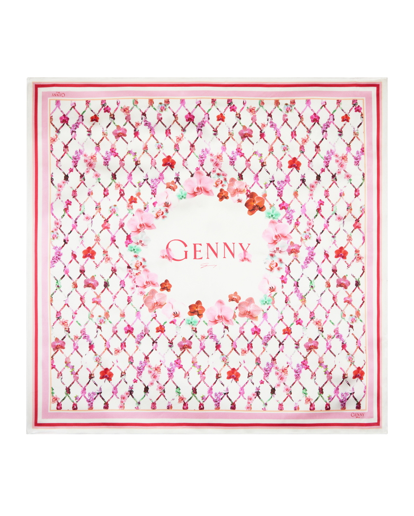 Silk scarf with logo print