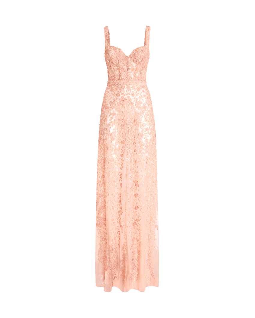 Embroidered tulle dress