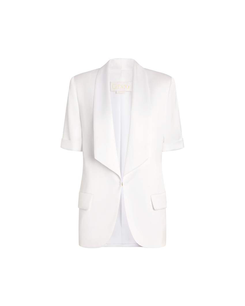 Envers Satin Jacket with Short Sleeves