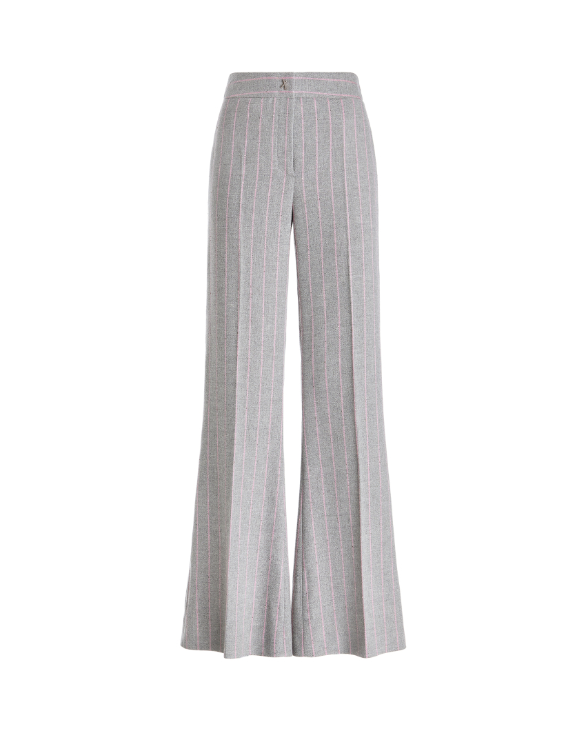 Wide-leg pinstripe trousers