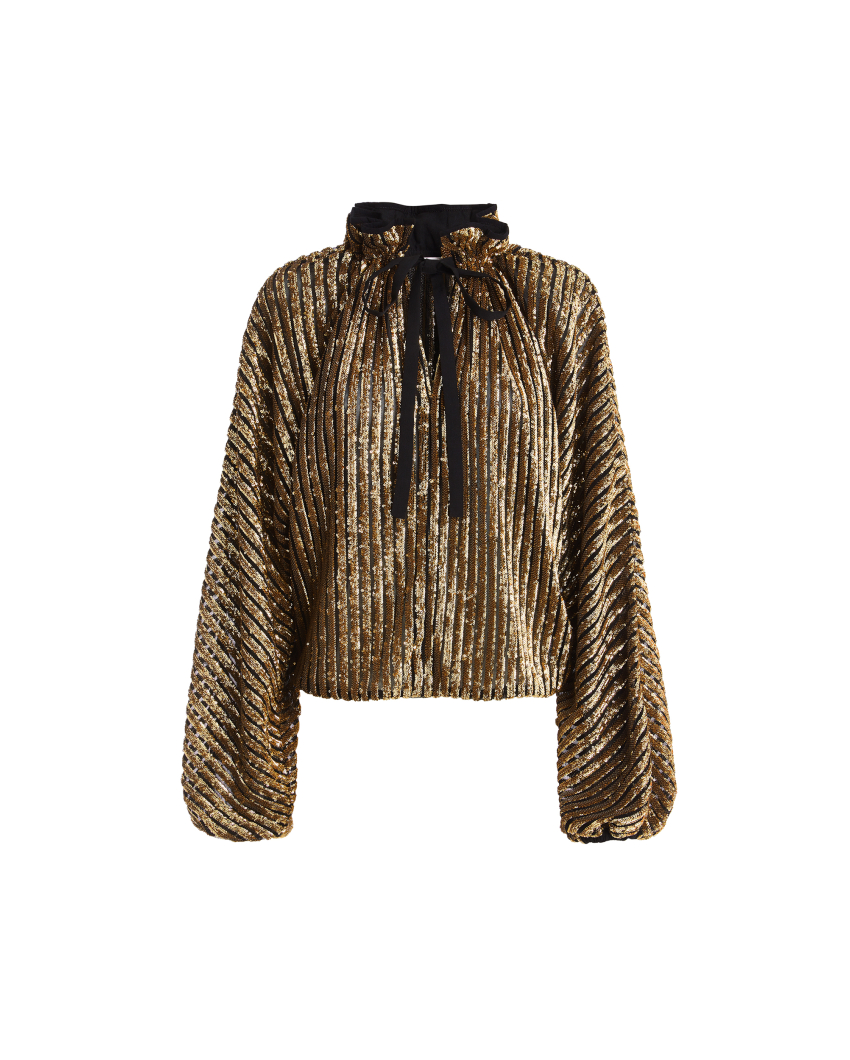 Fluid blouse with sequins