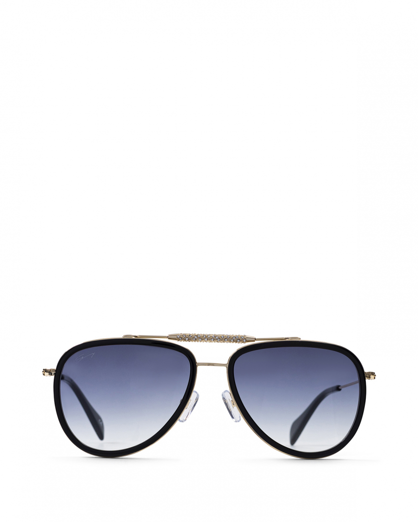 Black aviator style sunglasses