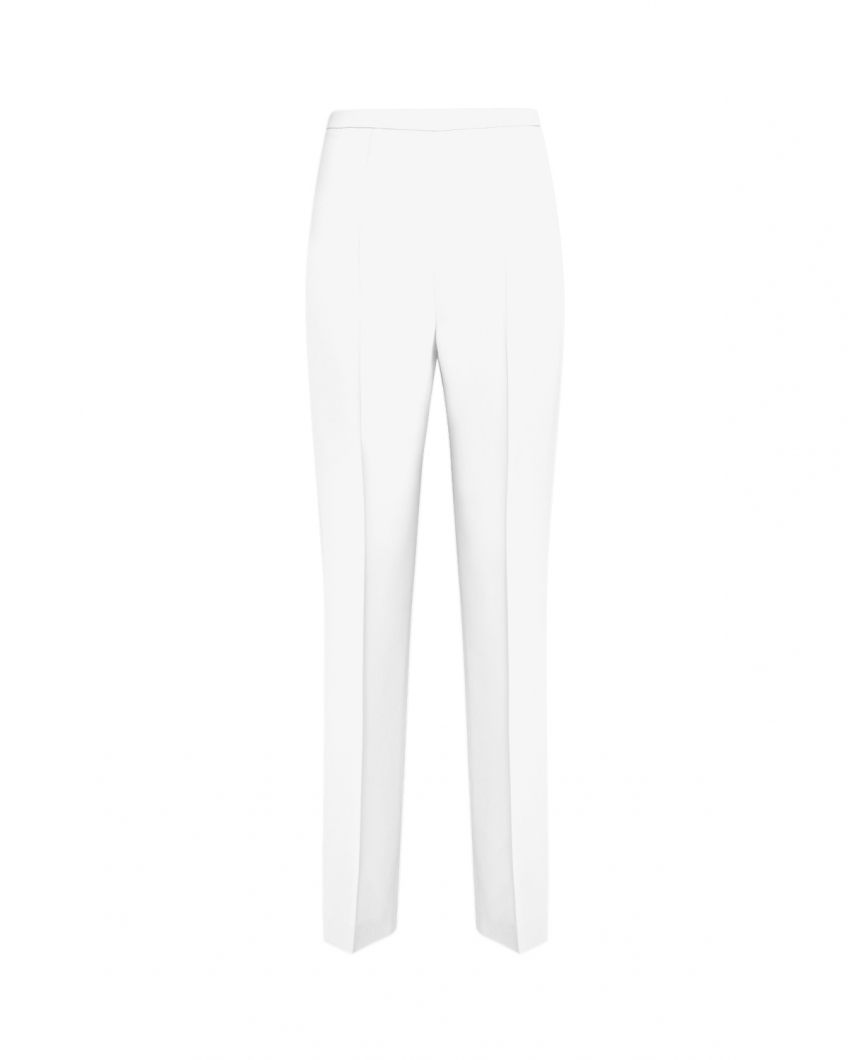 White high-rise trousers