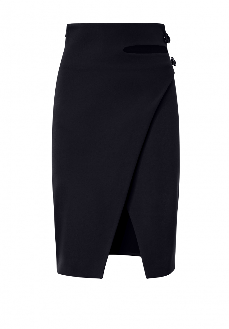 Black surplice skirt