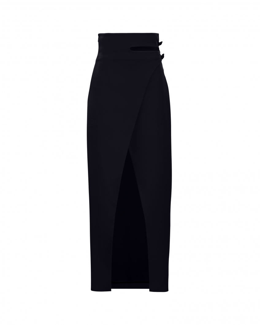 Black long skirt with buttons