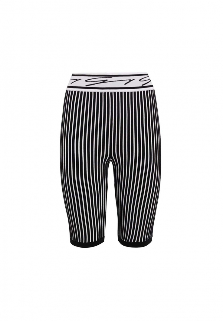 Black striped cycling leggings