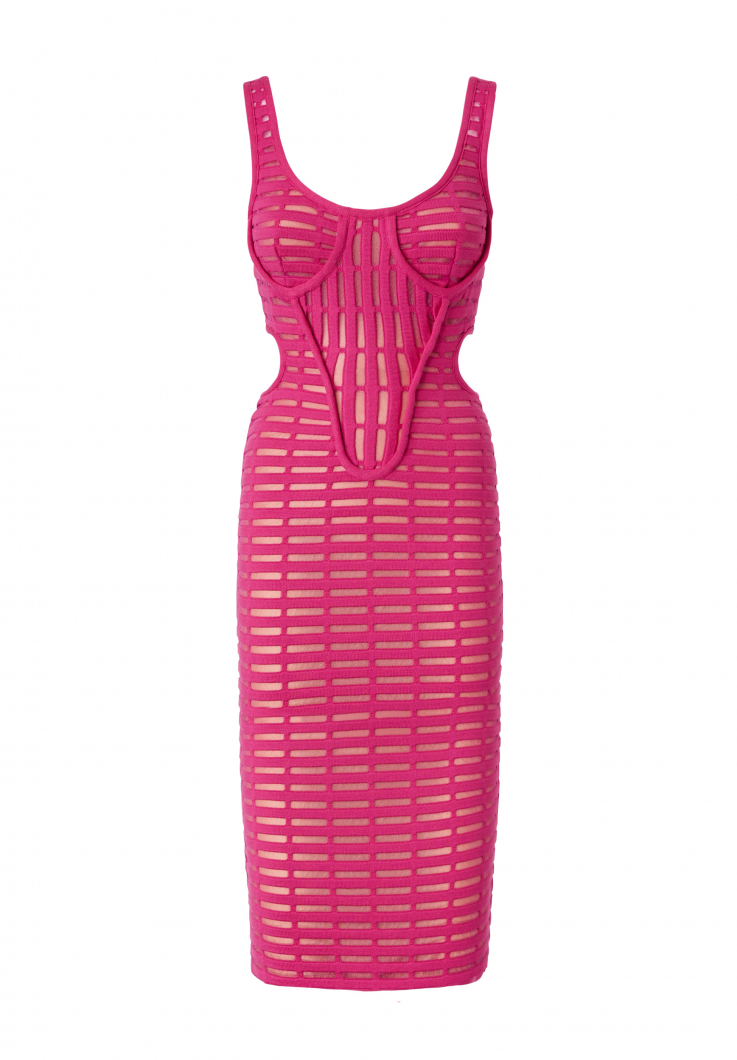 Fuchsia iconic dress with cut out