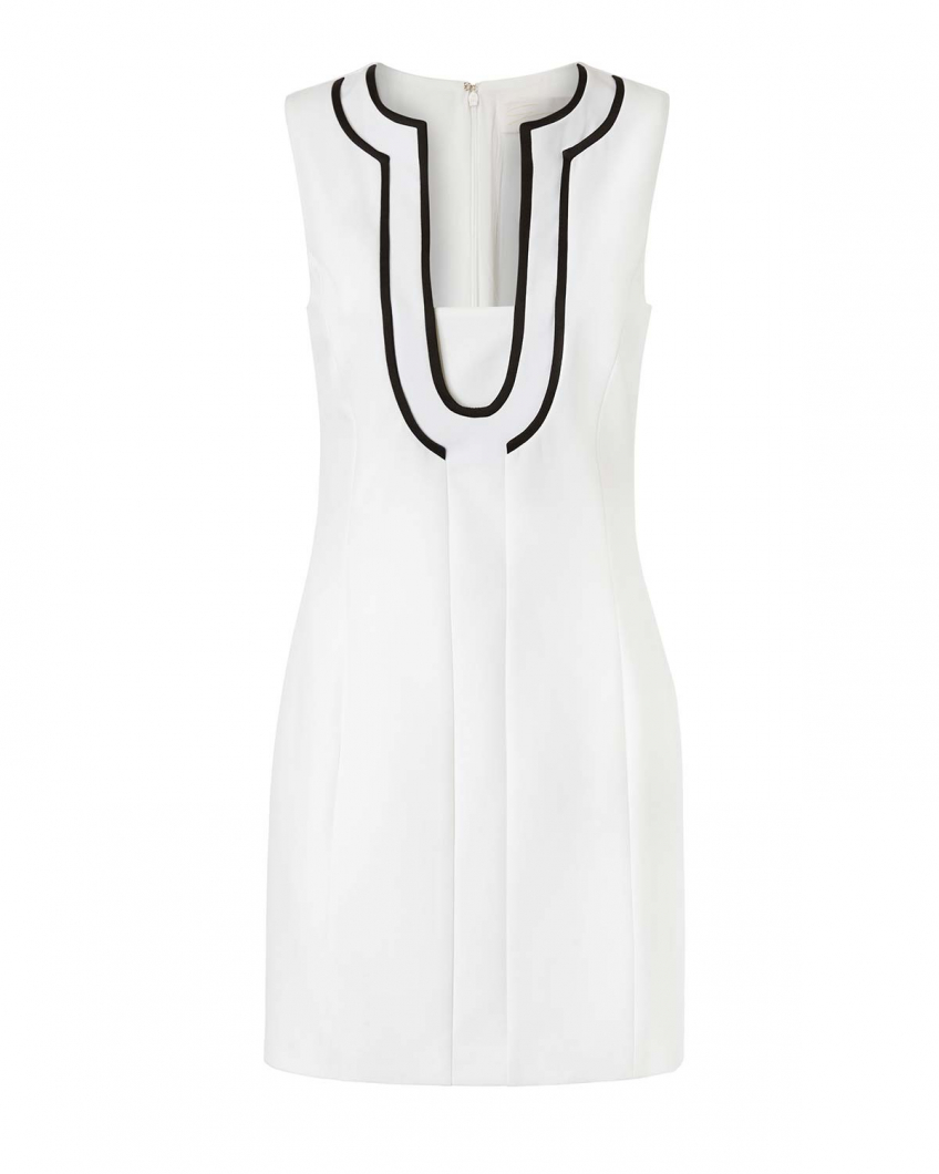 White U-neck dress