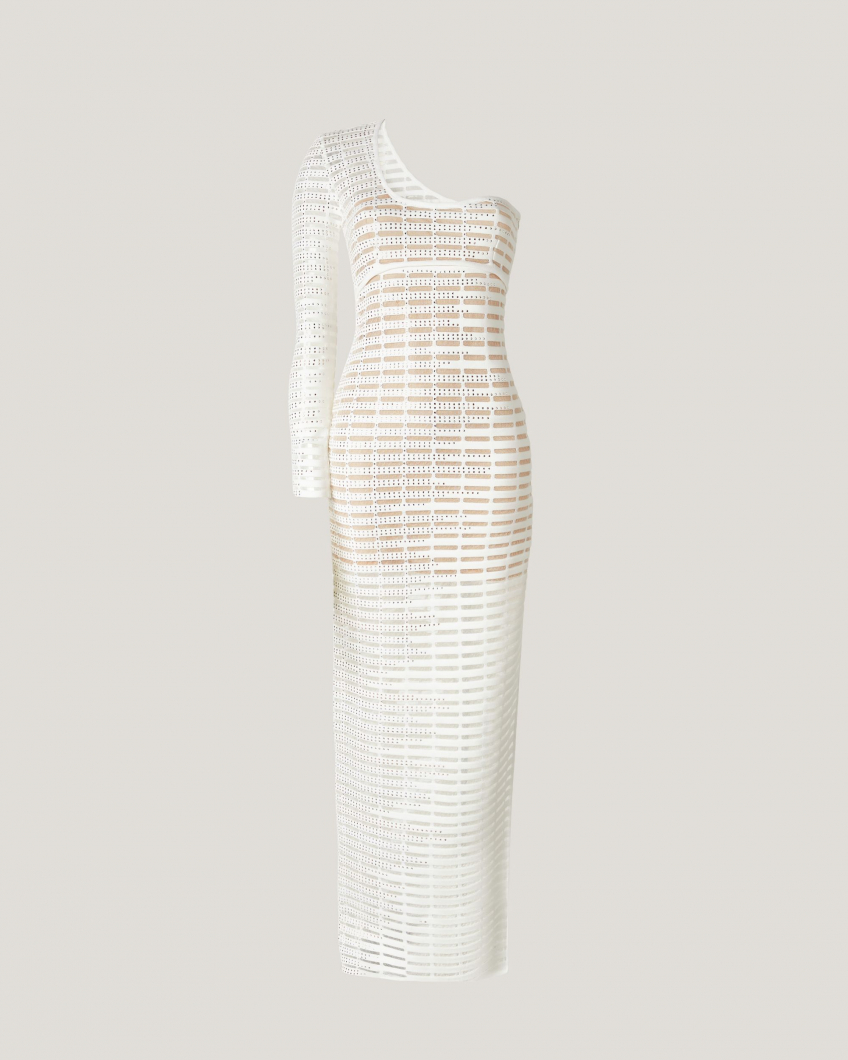 Elegant iconic one-shoulder long dress
