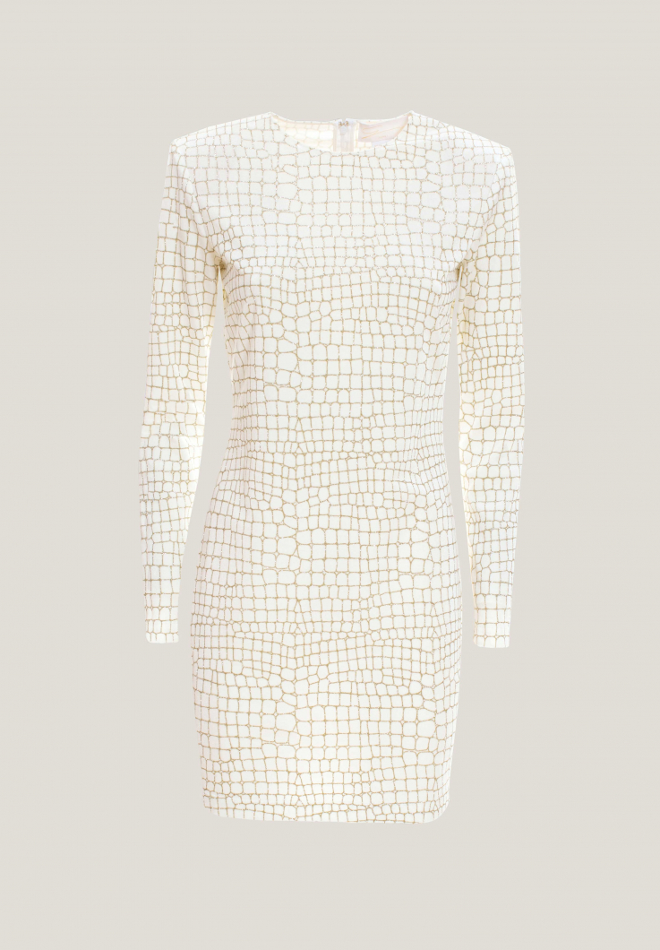 Cocco-patterned white dress
