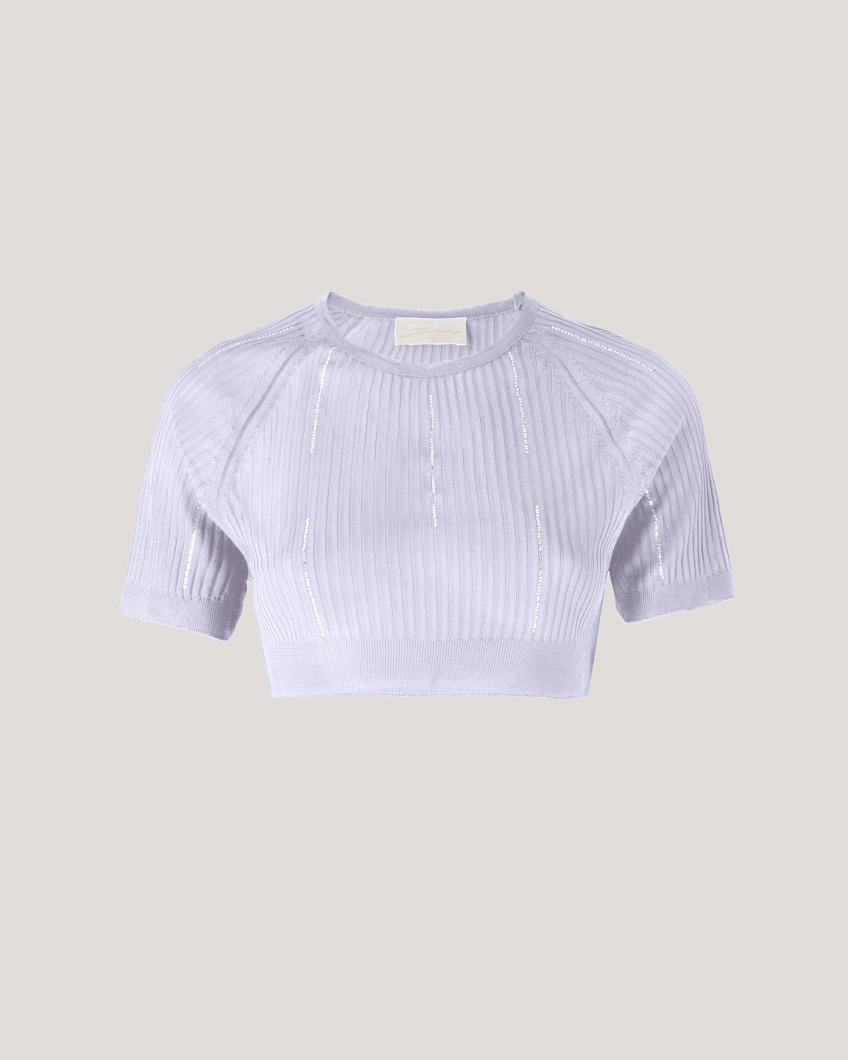 Pleated short-sleeved top