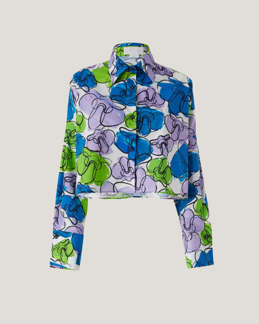 Orchid-patterned shirt