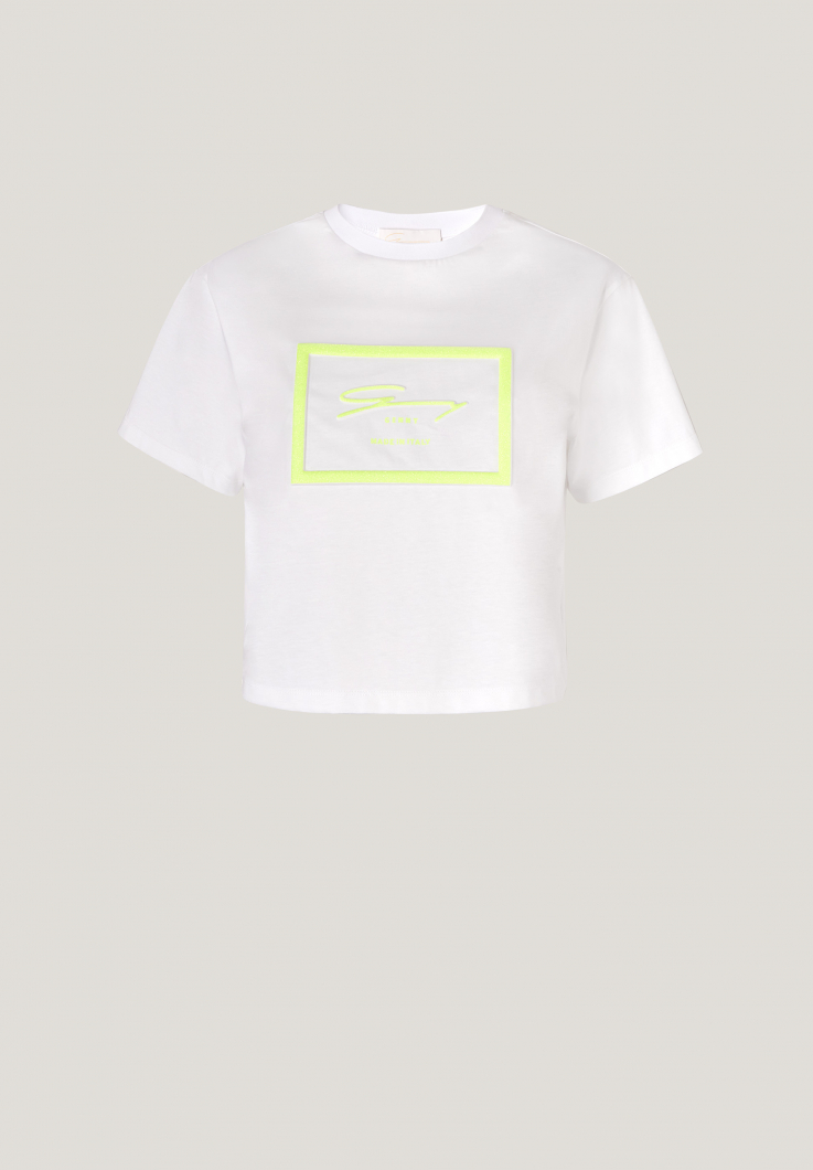Cropped t-shirt with a logo print