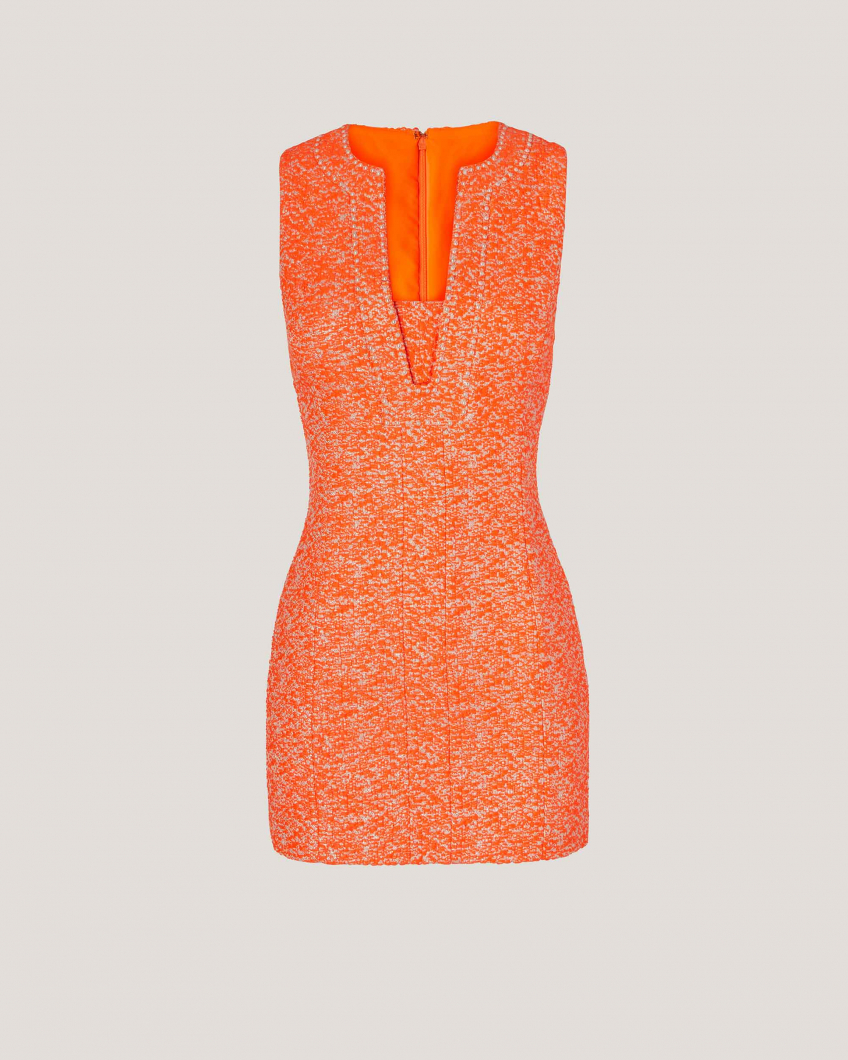 Orange Mini dress with contrasting profiles