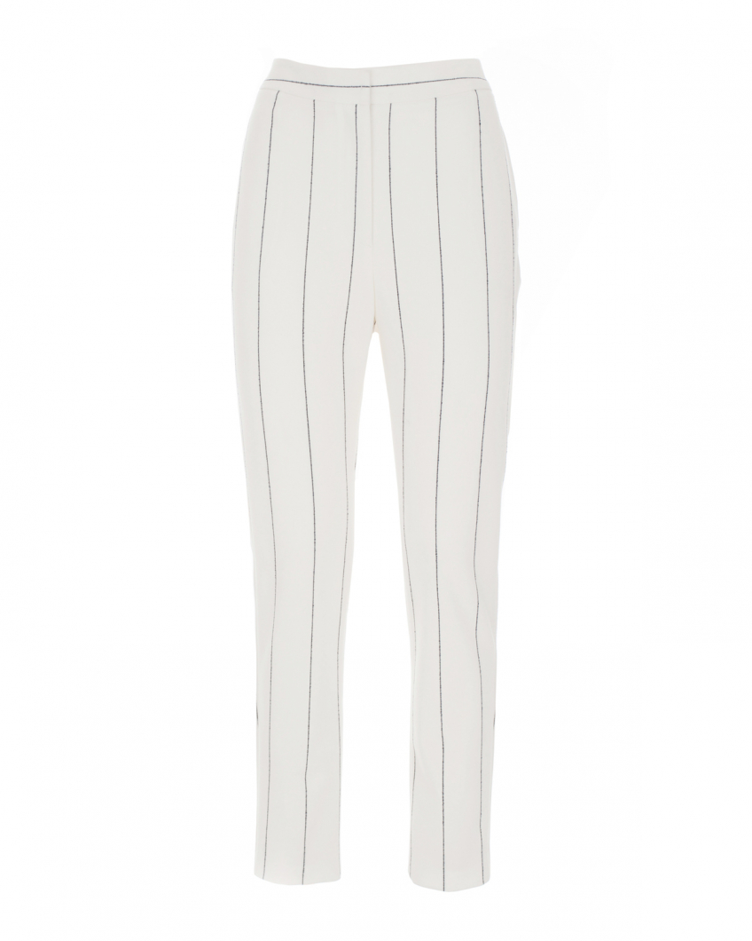 High-waisted pinstriped pants 