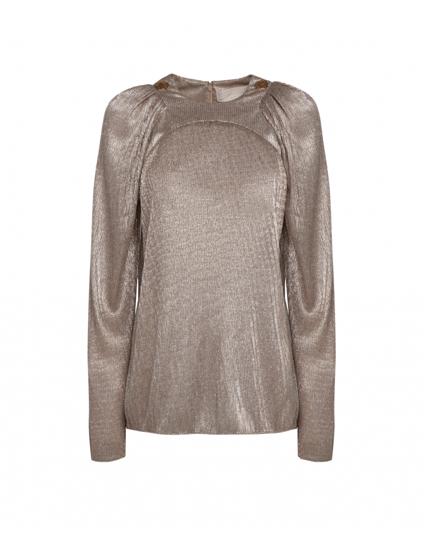 Lamè top with long sleeves