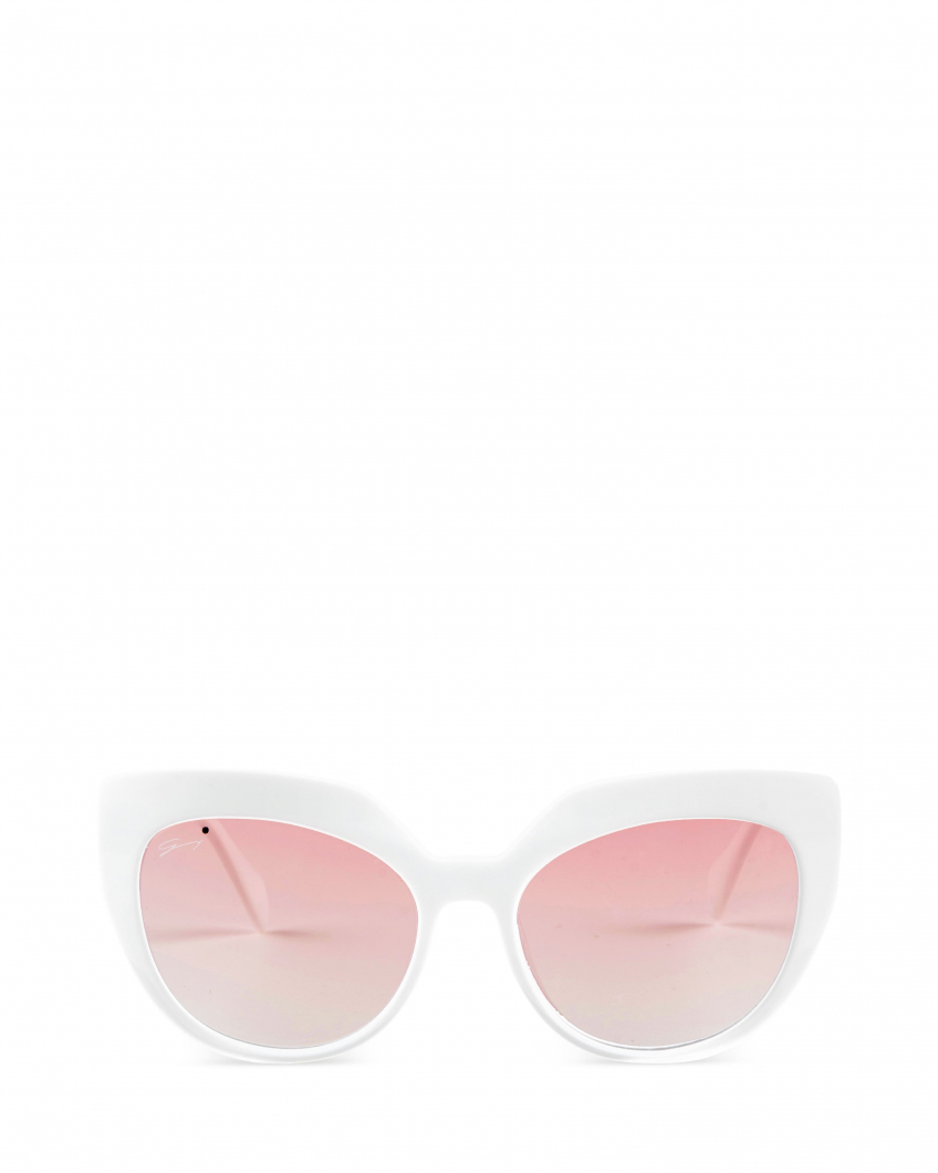 White cat-eye sunglasses