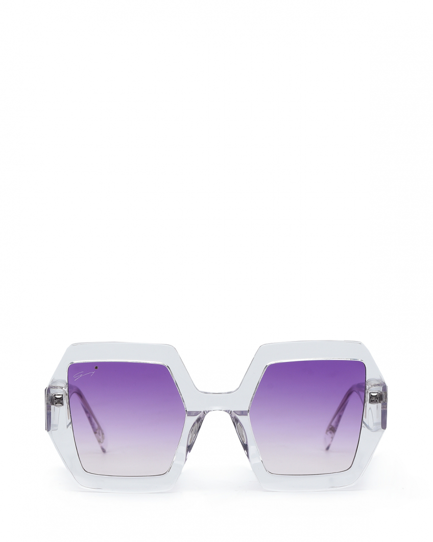 Transparent thick frame sunglasses