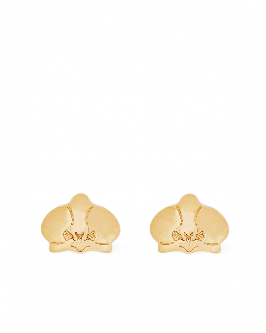 Orchids gold-plated earrings