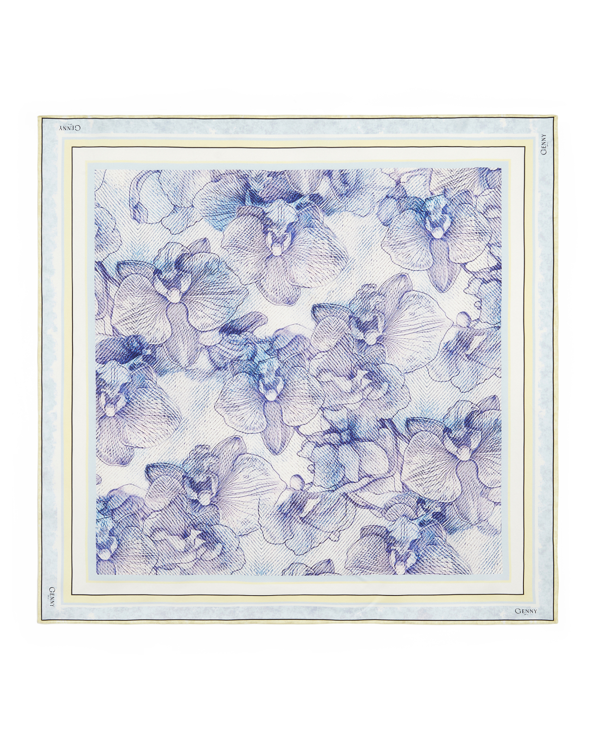 Silk scarf with orchid print | Cruise 2026 Collection, Sale 40%, Accessories, Silk Scarves | Genny