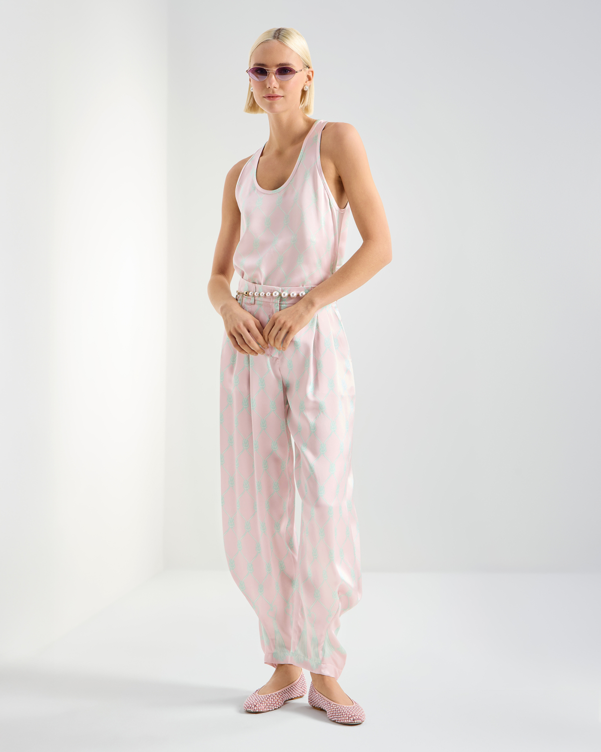Top in seta con stampa nappine | Private sale summer 26, Top & Bluse | Genny