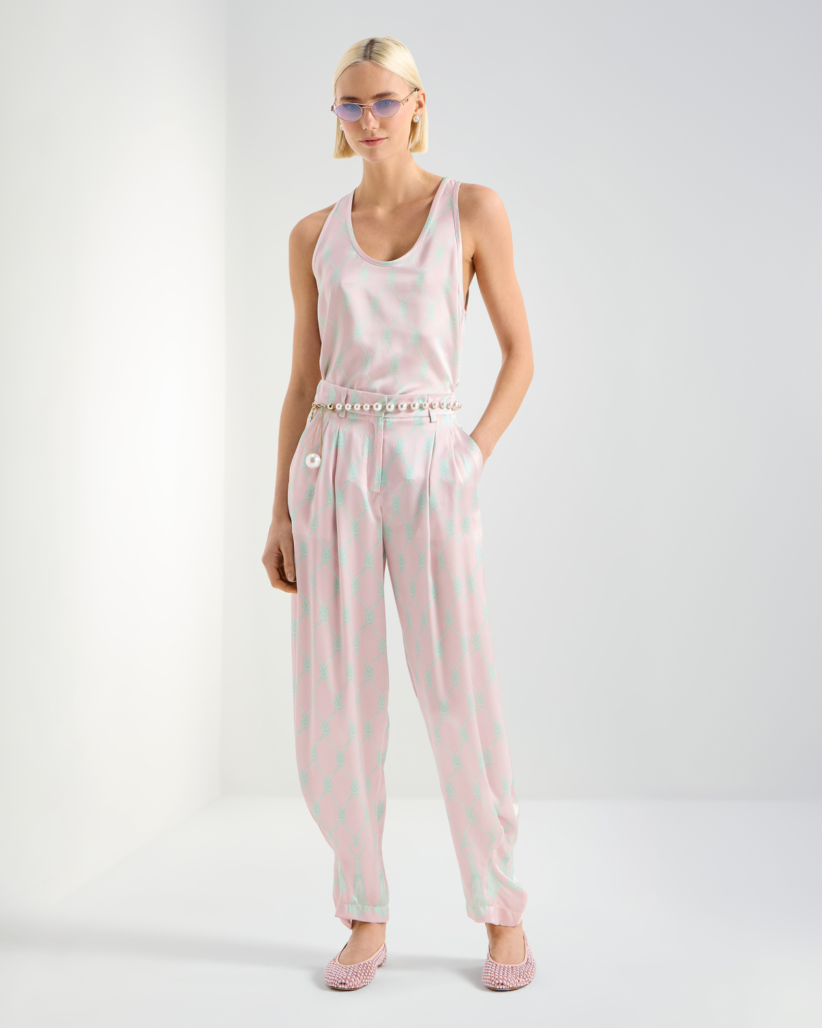 Top in seta con stampa nappine | Private sale summer 26, Top & Bluse | Genny