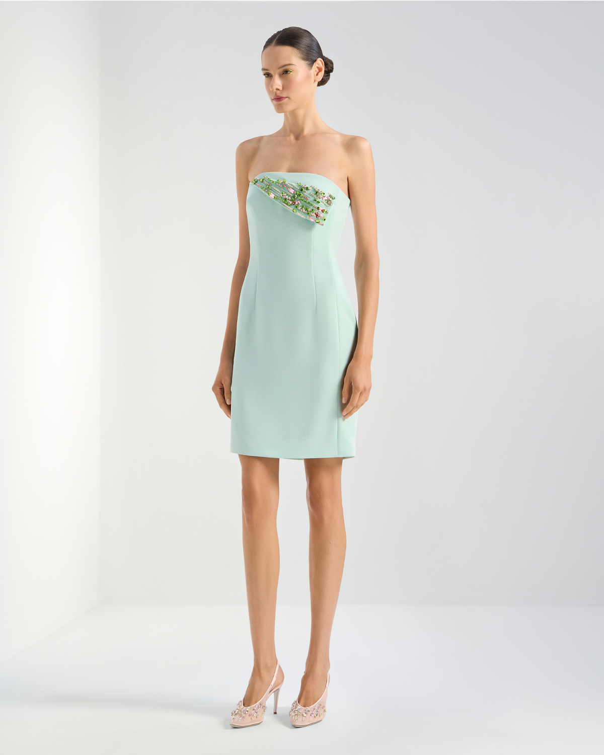 Embroidered Neckline Cady Bustier Dress | Cruise 2026 Collection, Sale 40%, Saldi, Dresses & Jumpsuits, Daily dresses | Genny