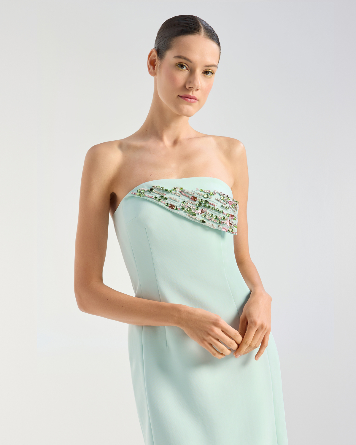 Embroidered Neckline Cady Bustier Dress | Cruise 2026 Collection, Sale 40%, Saldi, Dresses & Jumpsuits, Daily dresses | Genny