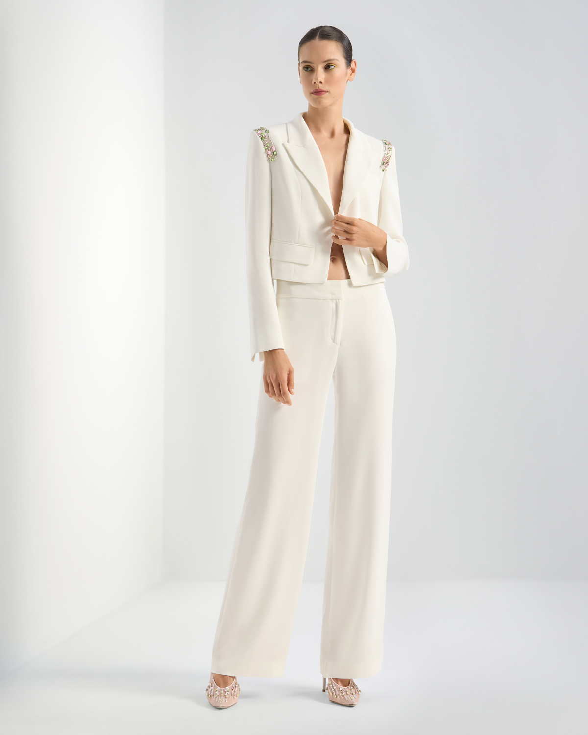 Cady jacket with jeweled shoulder embroidery | Cruise 2026 Collection, Sale 40%, Saldi | Genny