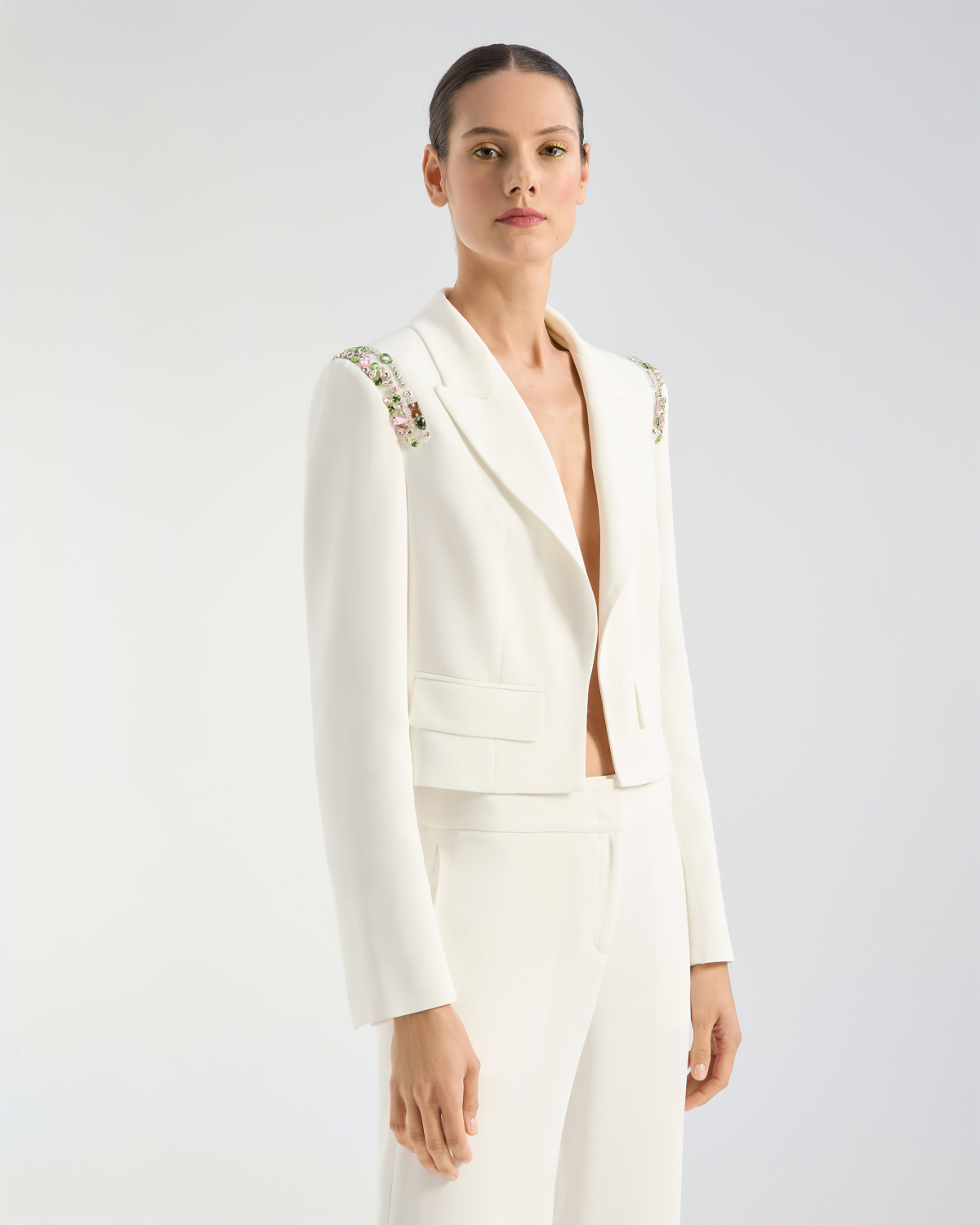 Cady jacket with jeweled shoulder embroidery | Cruise 2026 Collection, Sale 40%, Saldi | Genny