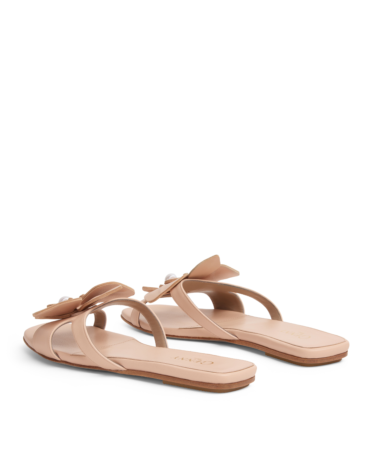 Nappa leather flat sandals with Orchid detail | SS26 Show Collection, Shoes | Genny