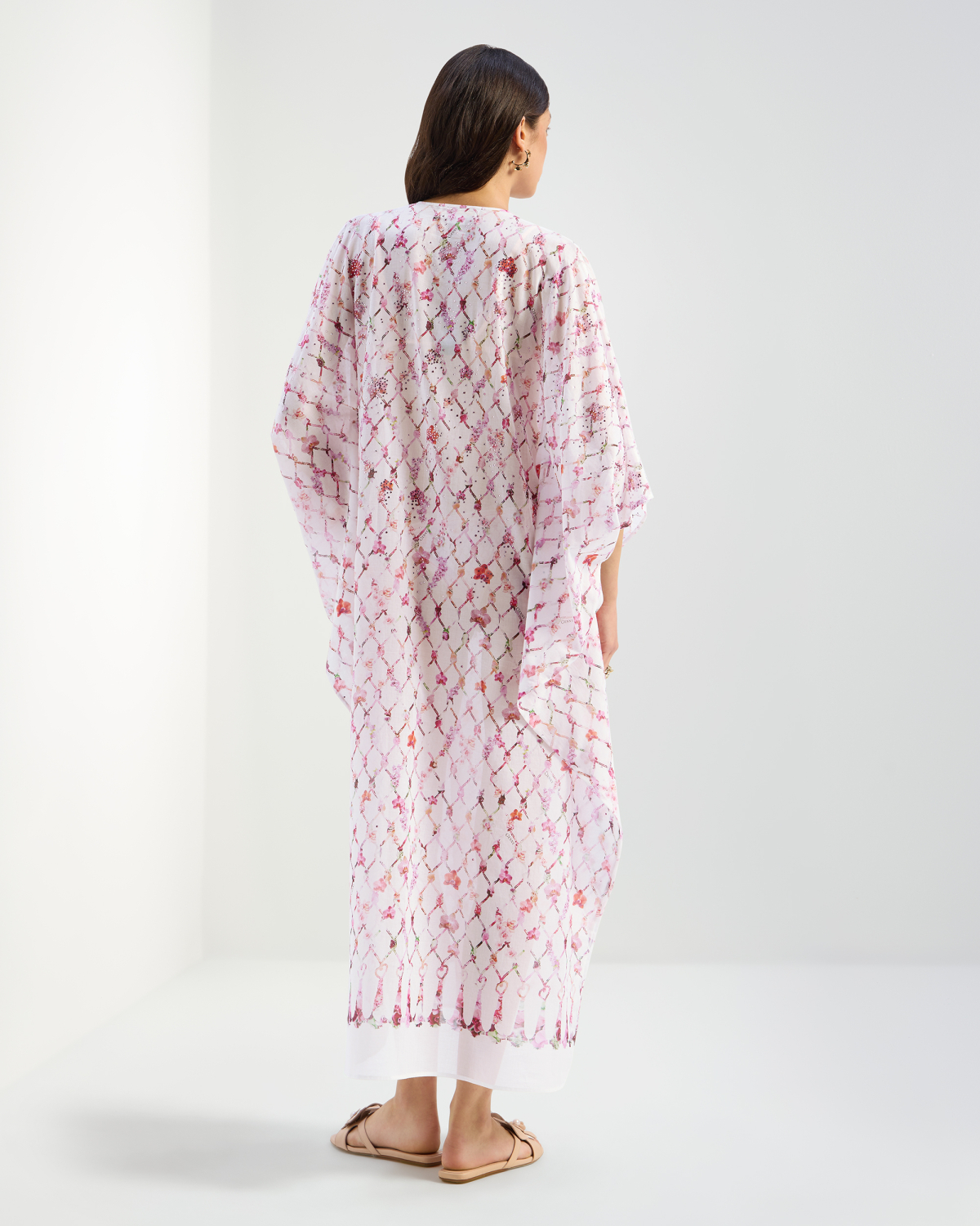 Muslin kaftan with tassel print | Beachwear, SS26 Show Collection | Genny