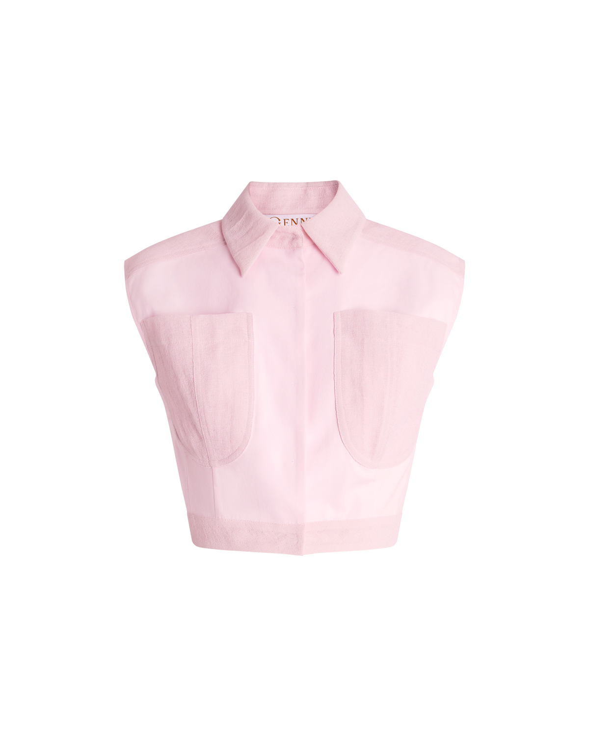 Top gilet con tessuti a contrasto | Collezione Show SS26, Top & Bluse | Genny