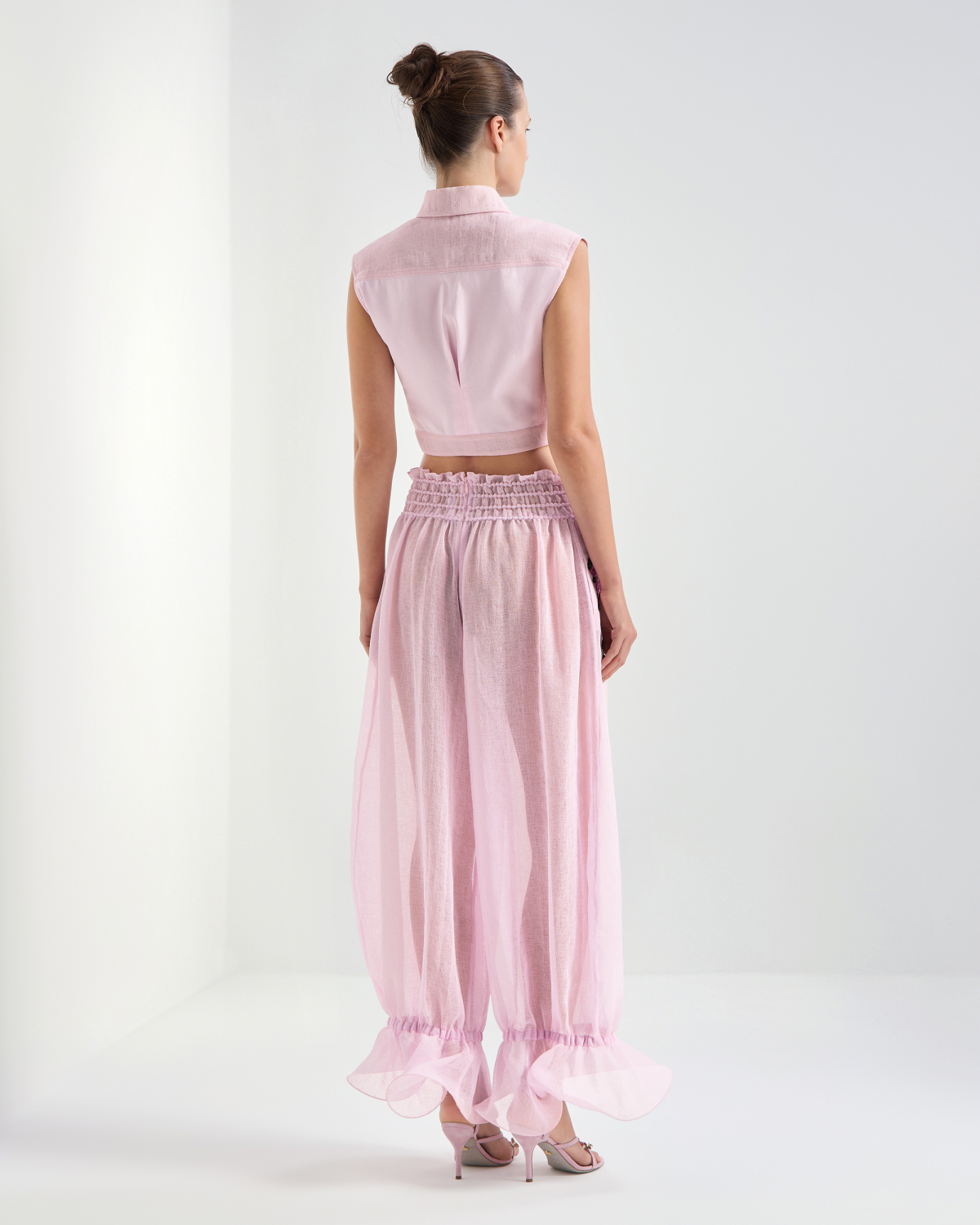Top gilet con tessuti a contrasto | Collezione Show SS26, Top & Bluse | Genny