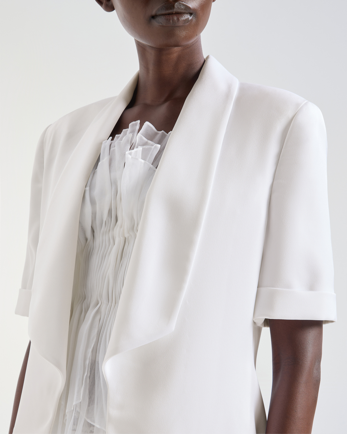 Envers Satin Jacket with Short Sleeves | SS26 Show Collection, Sale 40% | Genny