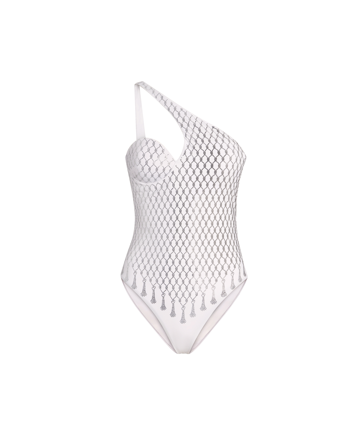 One-piece swimsuit with crystal tassels | SS26 Show Collection, Beachwear | Genny