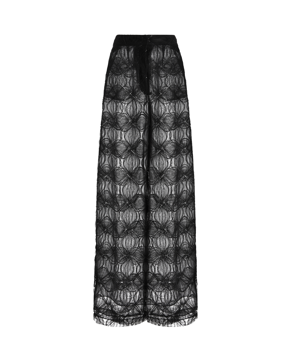 Wide-leg trousers in embroidered tulle | Pre Fall Collection 2026-27, Skirts & Trousers, Trousers | Genny