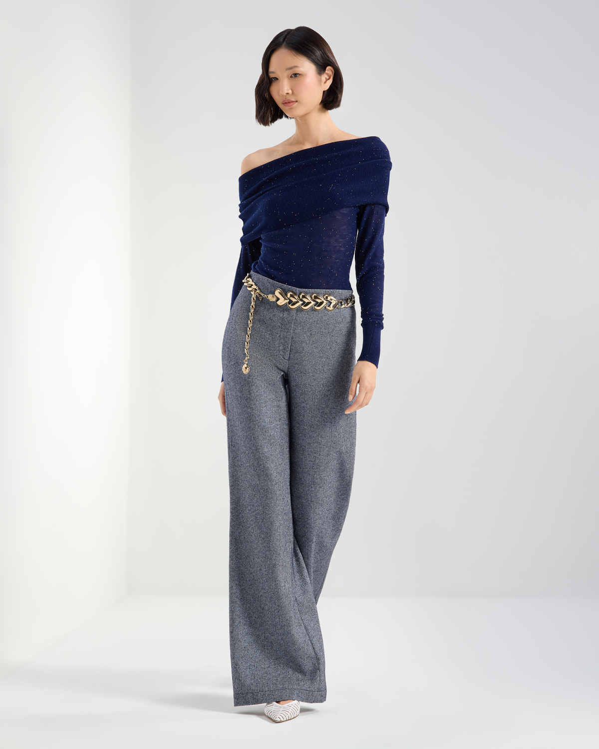 Wool Bardot-neck knit top | Pre Fall Collection 2026-27, Knitwear | Genny